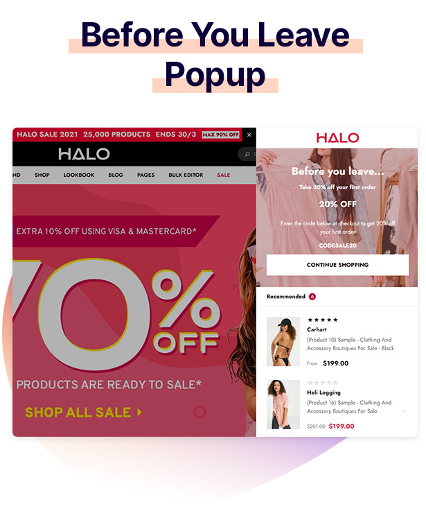 23 halo sections shopify theme before you leave - Halo - Multipurpose Shopify Theme OS 2.0