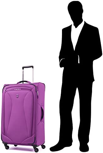 41 4C0qJb5L. AC  - Atlantic Luggage Ultra Lite Softside Expandable Spinner, Bright Violet, Checked Large 29-Inch