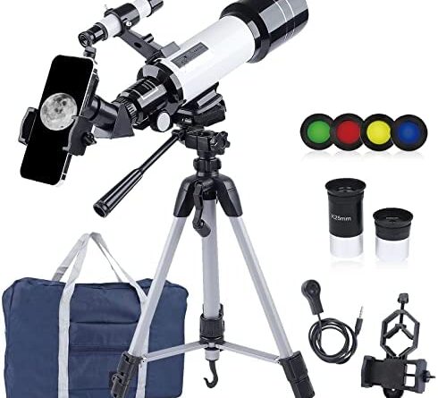 411JS0H1bL. AC  490x445 - Telescope 70mm Aperture 400mm Refractor Astronomical Telescope for Kids, Adults & Beginners, with Carrying Bag, Phone Adapter & Moon Filter, Portable Telescope for Moon Watching, Stargazing, Travel