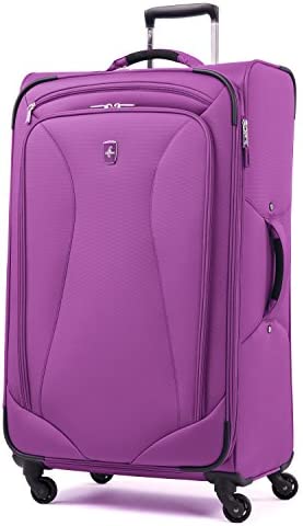 416OEvocQoL. AC  - Atlantic Luggage Ultra Lite Softside Expandable Spinner, Bright Violet, Checked Large 29-Inch