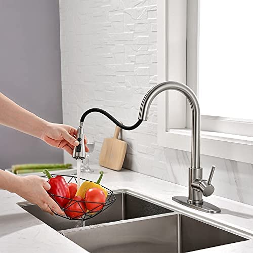 41BC0EbkSxL. AC  - Kitchen Faucet with Pull Down Sprayer Multitask Mode Single Handle High Arc Pull Out Kitchen Sink Faucet Offers Efficient Cleaning for RV, Laundry, Bar