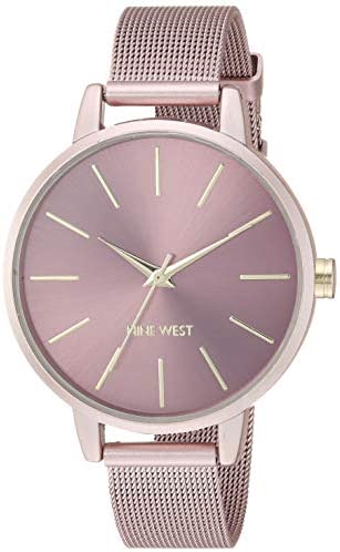 41Q9DLBdqtL. AC  - Nine West Women's NW/2280PKPK Pink Mesh Bracelet Watch