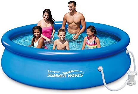 41Qo3MI3w9L. AC  - SUMMER WAVES 10' x 30" Quick Set Above Ground Swimming Pool with Filter Pump System includes Filter Cartridge with Built-in Chlorinator