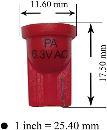 41m3pCvMr+L. AC  - PA LED 10PCS #555 T10 1SMD LED Wedge Pinball Machine Light Top View Bulb Red-6.3V