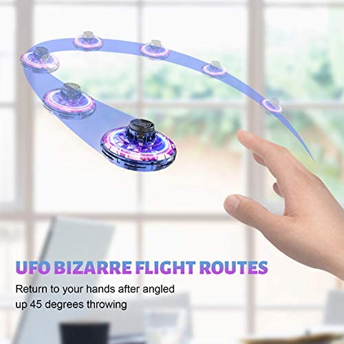41rACMYABFL. AC  - Hand Operated Drones for Kids or Adults, Flying Spinner Mini Drones, 360° Rotation Flying Ball Drones with Shinning LED Lights, Small UFO Toys for Indoor Outdoor Boys Girls Gift