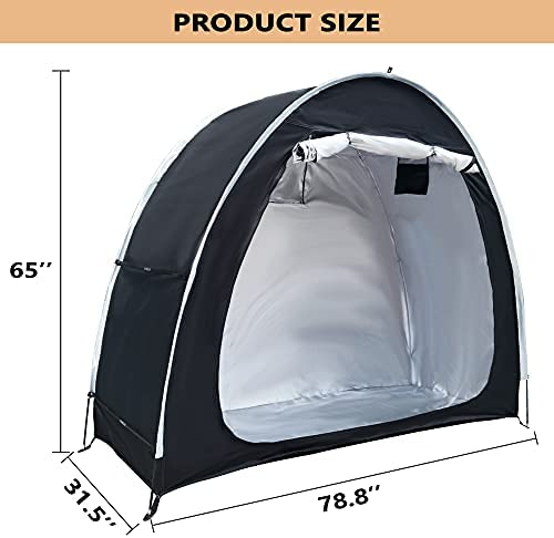 41tqiERPxvL. AC  - PROLEE Bike Tent 6.6FT Waterproof 210D Oxford Fabric, Outdoor Bicycle Cover Shelter with Window Design, Bike Storage Tent for 2 Bikes, Storage Tent for Home Garden