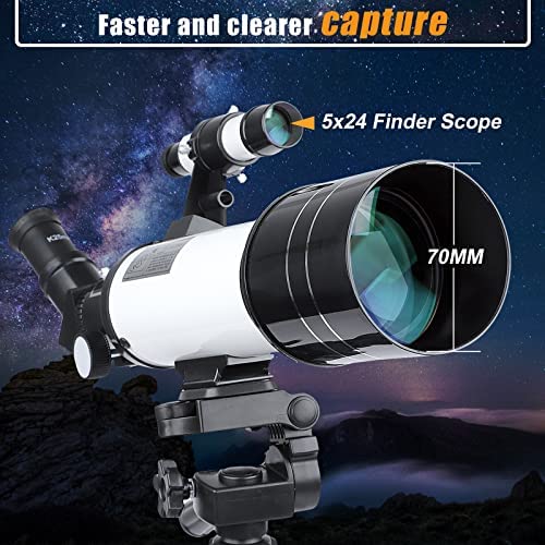 512BR8BEdGL. AC  - Telescope 70mm Aperture 400mm Refractor Astronomical Telescope for Kids, Adults & Beginners, with Carrying Bag, Phone Adapter & Moon Filter, Portable Telescope for Moon Watching, Stargazing, Travel