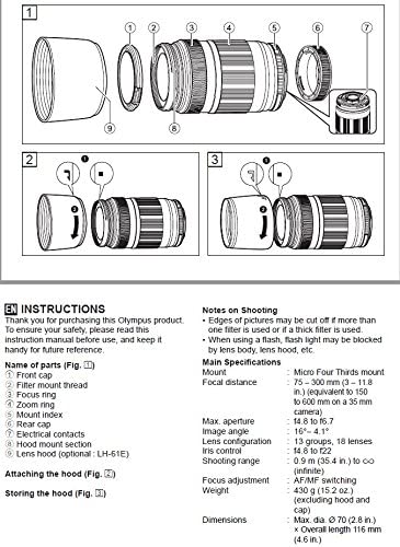 514ynoEHazL. AC  - OLYMPUS M.Zuiko Digital ED 75 to 300mm II F4.8-6.7 Zoom Lens, for Micro Four Thirds Cameras