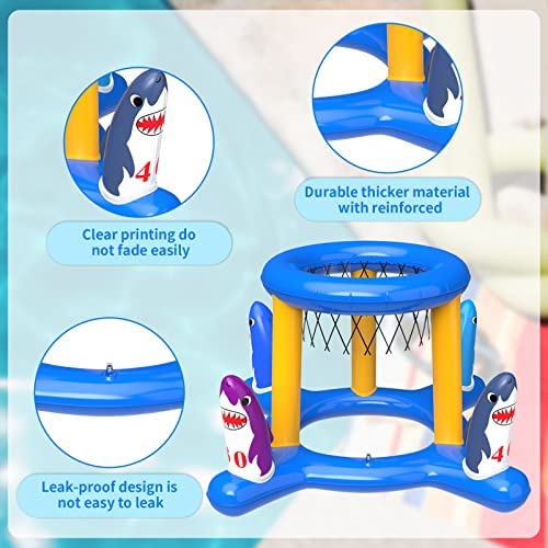 51AIhcU2GbL. AC  - H-Style Inflatable Pool Basketball Hoop & Ring Toss Game, 2-in-1 Pool Floats Toys Games Set,Fun Summer Water Games Pool Toys for Toddler Kids,Teens,Adults and Family