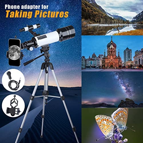 51MO7qX5nJL. AC  - Telescope 70mm Aperture 400mm Refractor Astronomical Telescope for Kids, Adults & Beginners, with Carrying Bag, Phone Adapter & Moon Filter, Portable Telescope for Moon Watching, Stargazing, Travel
