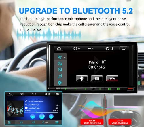 51PlJK31 0L. AC  - 7 Inch Double Din Car Stereo with Apple Carplay and Android Auto, 5.2 Bluetooth Car Stereo with Backup Camera and 16-Band EQ, HD Touch Screen for Car Radio with Mirror Link,2USB/SWC/FM/AM/ID3.