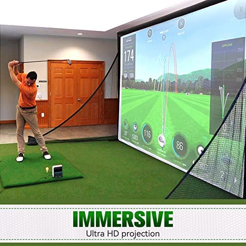 51Pvj5L7mRL. AC  - aikeec Golf Simulator Impact Screen with 14pcs Grommet Holes for Indoor Golf Training,Washable Golf Projection Screen,Available in 5 Sizes,10ft x 10ft