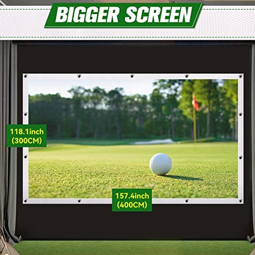 51excPcXQJL. AC  - aikeec Golf Simulator Impact Screen with 14pcs Grommet Holes for Indoor Golf Training,Washable Golf Projection Screen,Available in 5 Sizes,10ft x 10ft