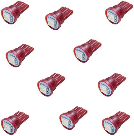 51gmhmw6sUL. AC  - PA LED 10PCS #555 T10 1SMD LED Wedge Pinball Machine Light Top View Bulb Red-6.3V