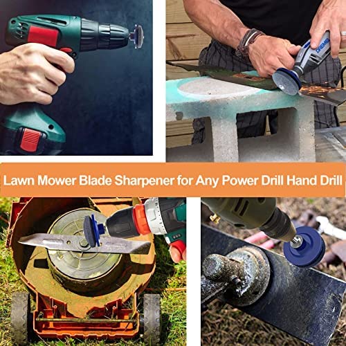 51puUF+QtjL. AC  - TOPEMAI Lawnmower Blade Sharpener - Lawn Mower Sharpener - Universal Lawn Mower Blade Sharpener for Power Drill Hand Drill, 4 Pack