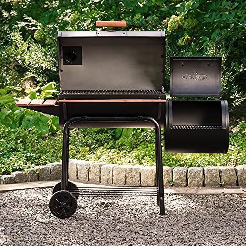 61 es84ztRS. AC  - Char-Griller E1224 Smokin Pro 830 Square Inch Charcoal Grill with Side Fire Box, 50 Inch, Black