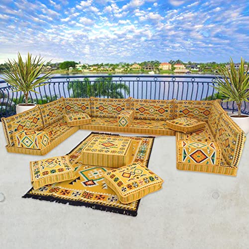 61tFy9yzP7L - Arabic U Shaped Floor Sofa,Arabic Floor Seating,Arabic Floor Sofa,Arabic Majlis Sofa,Arabic Couches,Floor Seating Sofa MA 45 (High Quality FOAM)