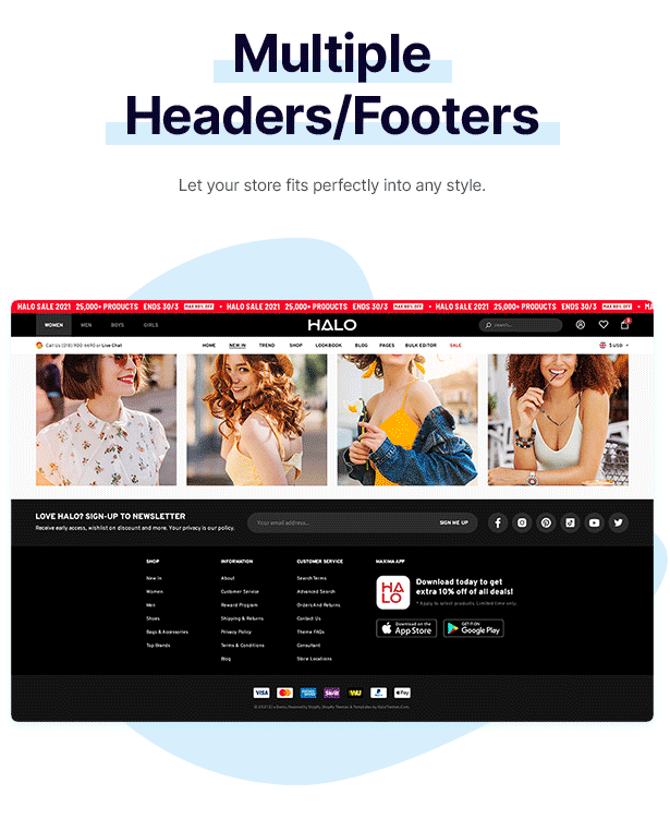 multiple headers footers 22042022 - Halo - Multipurpose Shopify Theme OS 2.0
