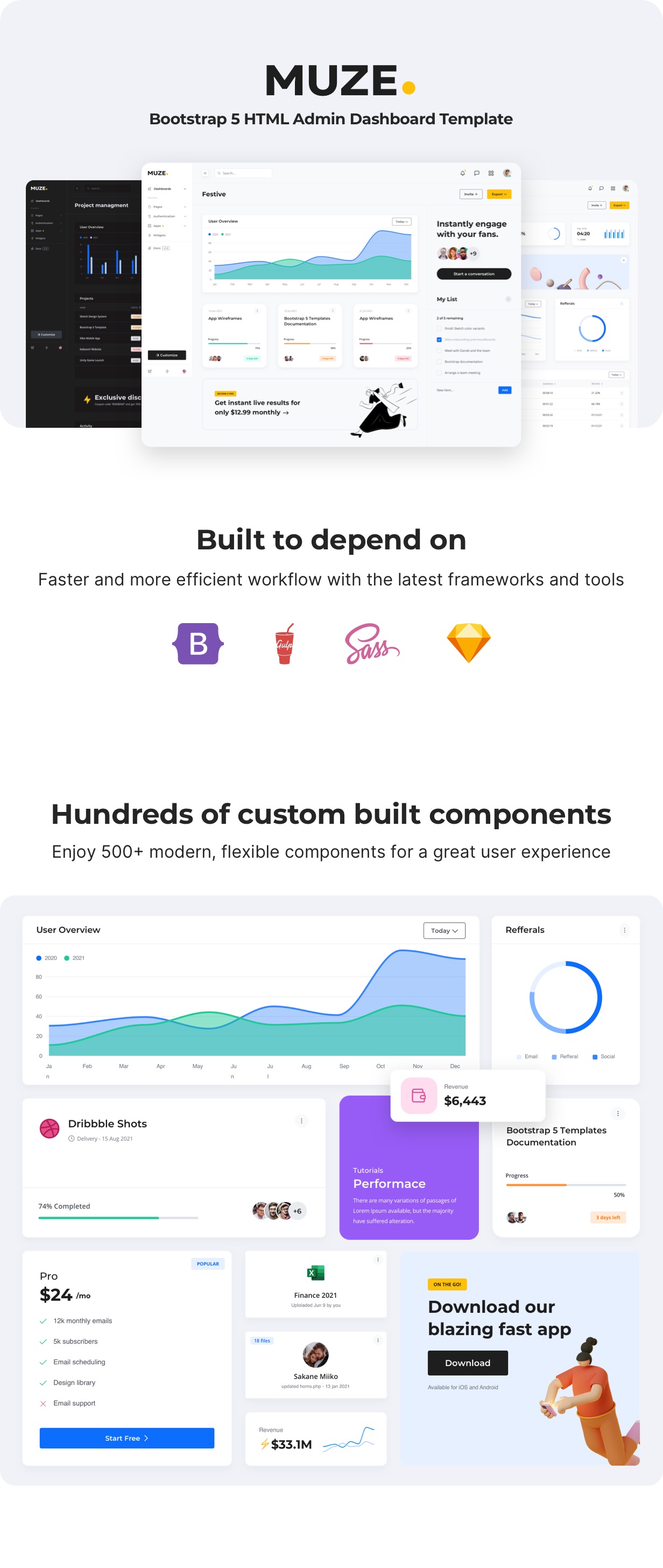 Muze - Bootstrap 5 HTML Admin Dashboard Template - 1