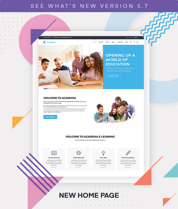 new page - Academia - Education WordPress Theme