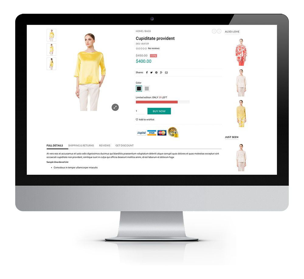 product layout - Material - Responsive Shopify Theme