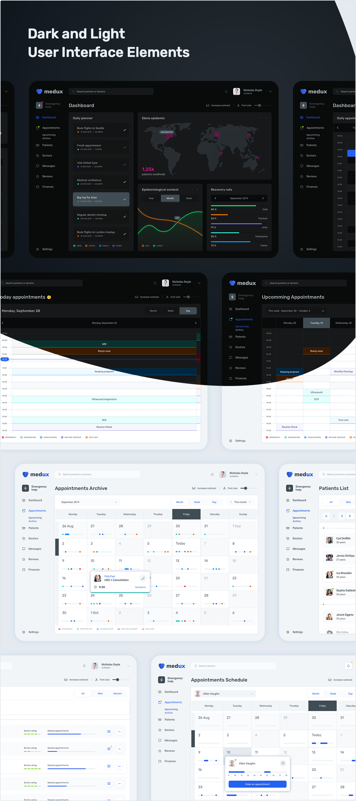 Dark and Light User Interface Elements