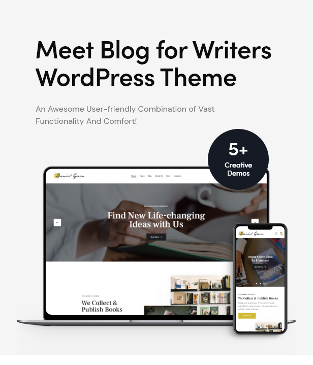 writers 1 - Blog for Writers and Journalists With Bookstore WordPress Theme