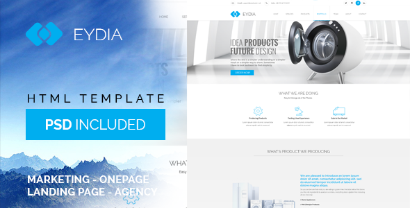 01 Preview.  large preview - Eydia | Responsive Multi-Purpose HTML5 Template
