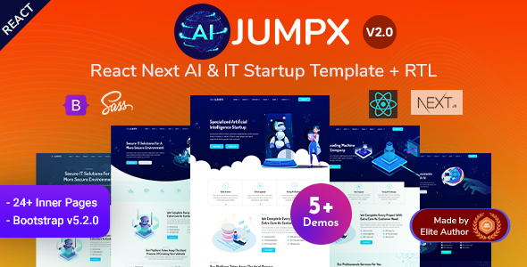 01 jumpx large preview.  large preview - Jumpx - React Nextjs AI & IT Startup Template