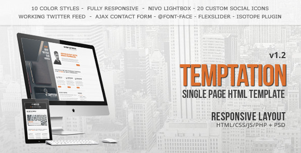 Temptation – a Single Page Template