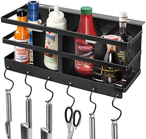 KGDJS Grill Caddy, Upgraded BBQ Caddy Designed for 28″/36″ Blackstone Griddles, Removable Griddle Caddy, Space Saving BBQ Accessories Storage Box, Free Drilling Hole & Easy to Install (Black)