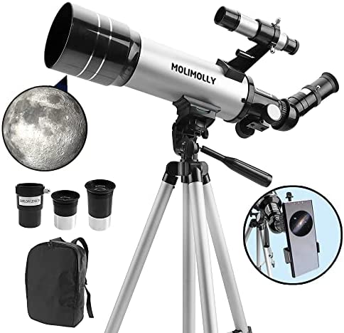 1670290916 41bSkQDUXjL. AC  - Telescopes for Adults, 70mm Aperture and 700mm Focal Length Professional Astronomy Refractor Telescope for Kids and Beginners - with EQ Mount, 2 Plossl Eyepieces and Smartphone Adapter