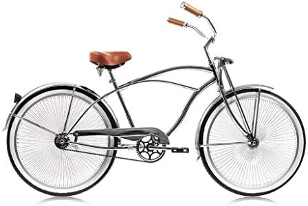1671979927 414y5byB9IL. AC  - Micargi Cougar GTS, 26" Beach Cruiser Bicycle,Silver Chrome,Retro Handlebar,Single Speed