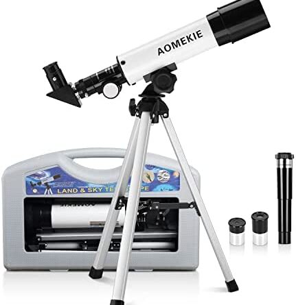 1672023225 41CAybJpw2L. AC  431x445 - AOMEKIE Telescopes for Kids 50/360mm Telescope for Astronomy Beginners with Carrying Case Tripod Erecting Eyepiece Refractor Telescope Kit As