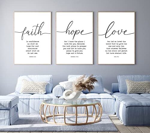 1672326251 516ZU75fWiL. AC  500x445 - Faith Hope and Love Bible Verses 3 Piece Canvas Wall Art Decor Serenity Prayer Wall Art or Living Room Large Size Christian Art Religious Quotes Wall Decor Unframed Love Wall Art Prints 16x24inchx3