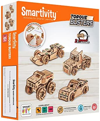 1672369538 519rPGaxIBL. AC  - Smartivity Torque Busters 3D Wooden Car Engineering STEM Toy Building Set for Kids Ages 6 and Up