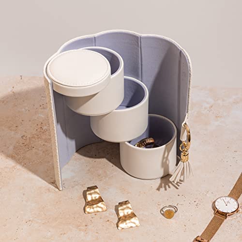 4166AJ77tkL. AC  - Vlando Small Jewelry Case Travel Accessory Storage Box Jewelry Organizer White