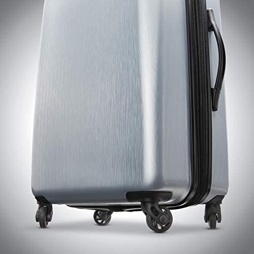 41AC439uO5L. AC  - American Tourister Moonlight Hardside Expandable Luggage with Spinner Wheels, Silver, Checked-Large 28-Inch