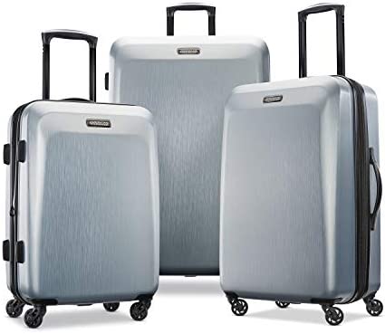 41AphAKC4uL. AC  - American Tourister Moonlight Hardside Expandable Luggage with Spinner Wheels, Silver, Checked-Large 28-Inch