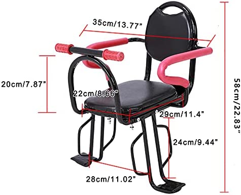 41E5O1OUSXL. AC  - TZUTOGETHER Child Bike Seat, Rear Kids Bike Seat, Outdoor Child Bicycle Seats with Non-Slip Armrests/Pedals Padde/Cushion/Seat Belt (Hold UP to 100 Pound)