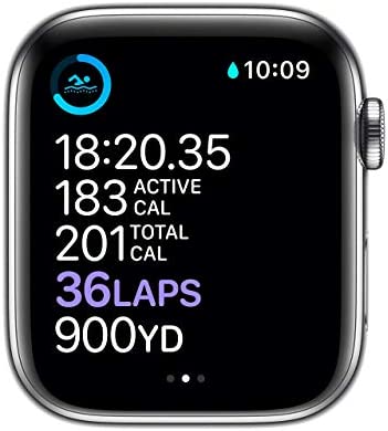 41JtOCw9zvL. AC  - Apple Watch Series 6 (GPS + Cellular, 44mm) - Silver Stainless Steel Case with White Sport Band (Renewed)
