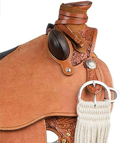 41UKcdbCy3L. AC  - Equitack Brown Leather Western Wade Horse Saddle On Roughout Finish with Girth