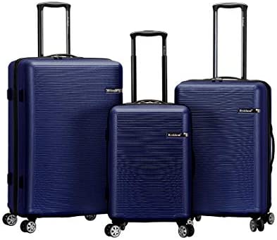 41V3J5B2N8L. AC  - Rockland Skyline Hardside Spinner Wheel Luggage Set, Blue, 3-Piece (20/24/28)