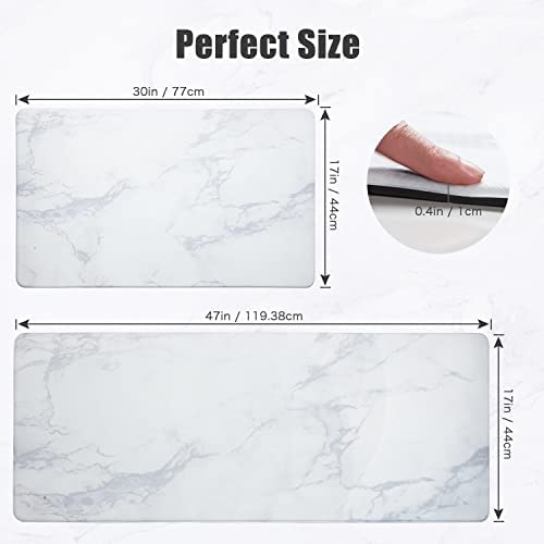 41c+Y+mXrvL. AC  - Kitchen Rug Anti Fatigue Mats for Kitchen Floor, TEMASH Kitchen Rugs and Mats Non Slip, 2 Pieces Set Kitchen Floor Mats Cushioned, Comfort Standing Mat for Home, Kitchen, Office, Sink (White Marble)