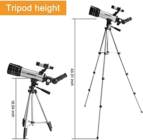 41xiyrONx1L. AC  - MOLIMOLLY Telescope for Kids Beginners Adults, 70mm Aperture 400mm AZ Mount Portable Astronomical Refractor Telescope,Adjustable Height Tripod Travel Telescope with Backpack,Smartphone Adapter