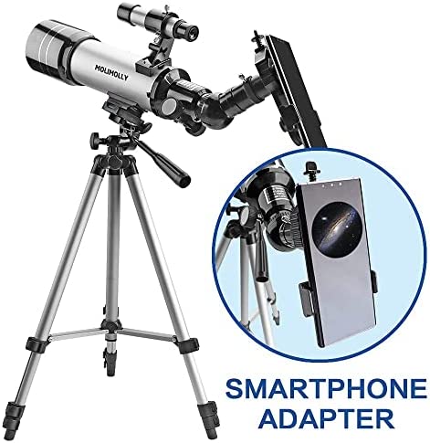 516bRaVo0LL. AC  - MOLIMOLLY Telescope for Kids Beginners Adults, 70mm Aperture 400mm AZ Mount Portable Astronomical Refractor Telescope,Adjustable Height Tripod Travel Telescope with Backpack,Smartphone Adapter