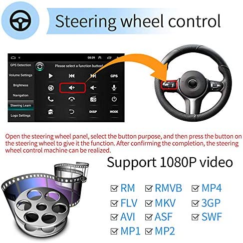 51CrrrGh2jL. AC  - Hikity 10.1 Android Car Stereo Double Din 10.1 Inch Touch Screen Car Radio GPS Navigation Bluetooth FM Radio Support WiFi Mirror Link for Android/iOS Phone + Dual USB Input & 12 LEDs Backup Camera