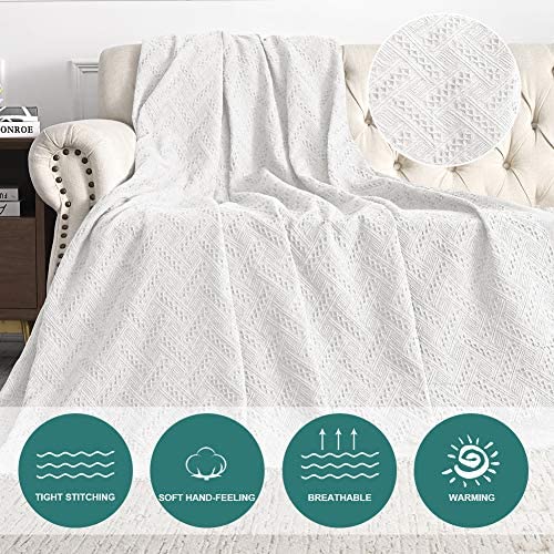 51NvdZ1g1oL. AC  - MYSKY HOME White Sofa Covers for 3 Cushion Couch Geometrical Couch Cover Living Room Throws Blankets Sofa Slipcovers for Pets, Kids (XX-Large, 91" x 134", White)