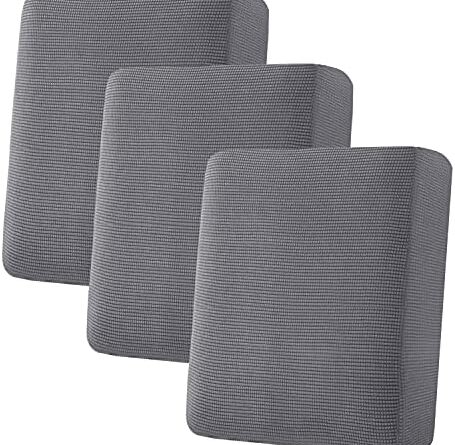 51TN oc dL. AC  455x445 - H.VERSAILTEX Super Stretch Individual Seat Cushion Covers Sofa Covers Couch Cushion Covers Slipcovers Featuring Thick Jacquard Textured Twill Fabric (3 Piece Sofa Cushion Covers, Grey)