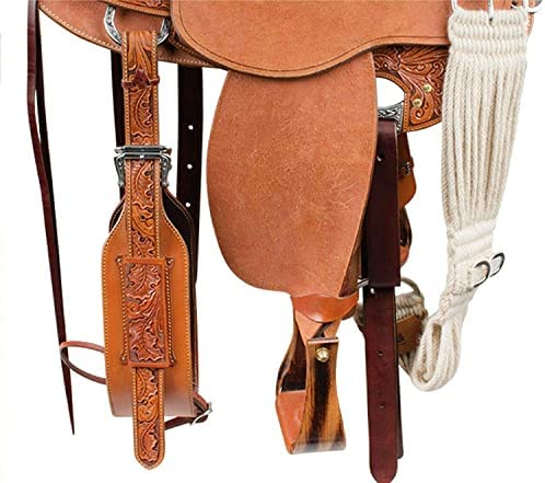 51XGlxPNFOL. AC  - Equitack Brown Leather Western Wade Horse Saddle On Roughout Finish with Girth